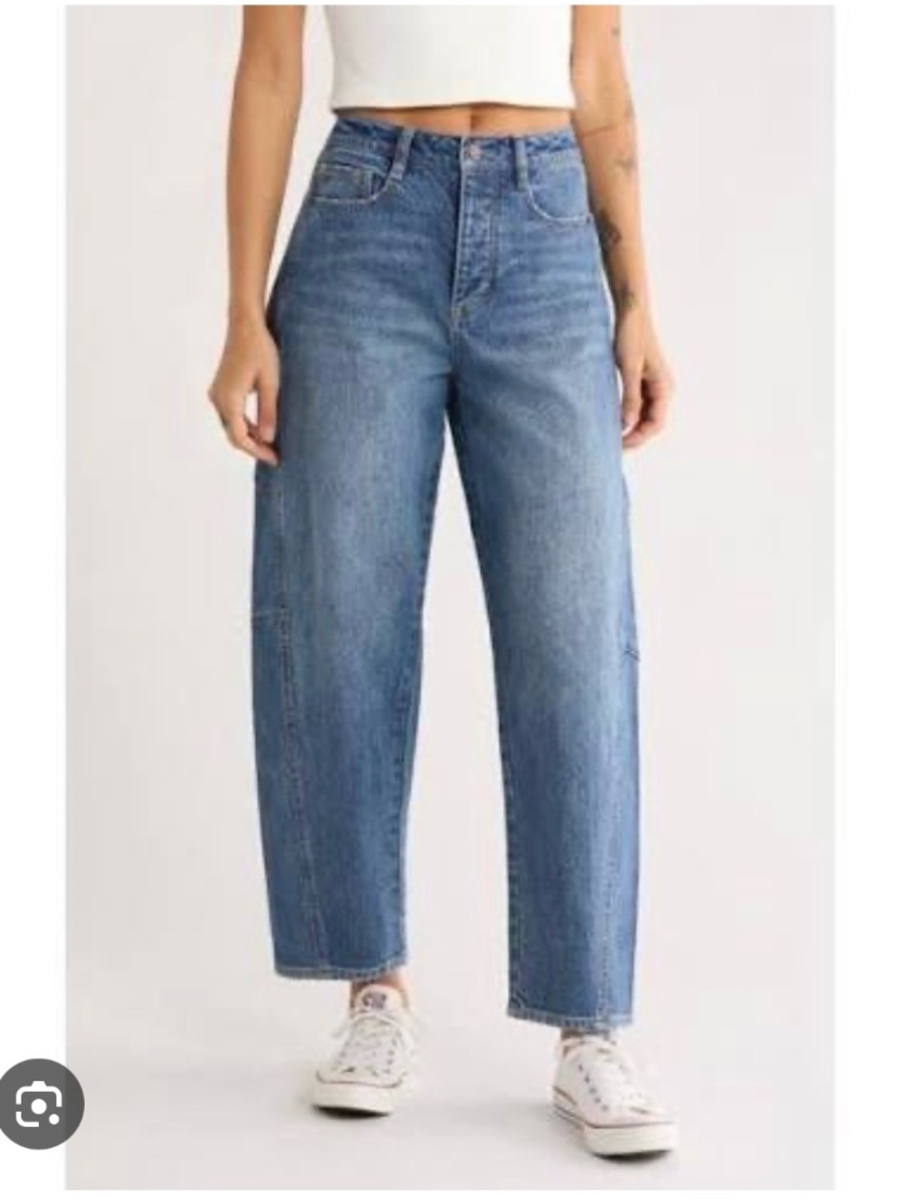 Habitual Brant High Waist Crop Barrel Jeans in Blue Size 0/25